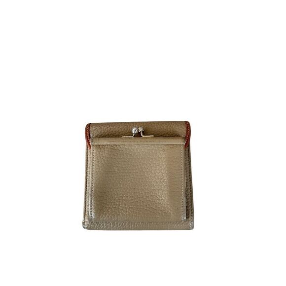Vintage Dooney & Bourke Womens Taupe Tan Pebbled Leather Tri-Fold Wallet OS - Picture 5 of 6